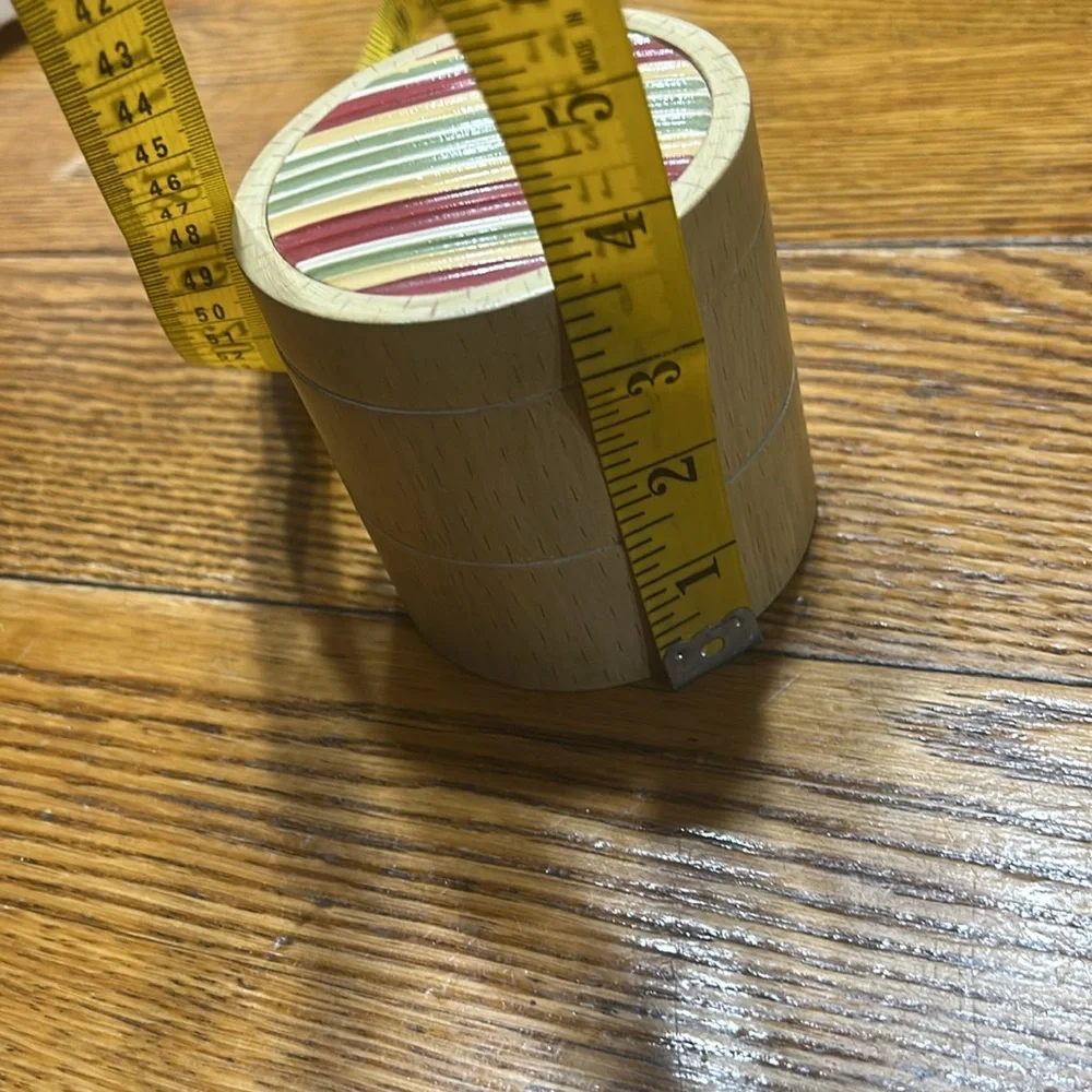 Vintage Trinket box by Gloria Vanderbilt Home. Geranium Stripe pattern.
